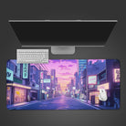 Tokyo Lofi Desk Mat, Neoprene Gaming Mat, Japanese Mouse Pad, Japanese Mousepad, Vaporwave Mousepad, Anime Desk Mat, Anime Mousepad