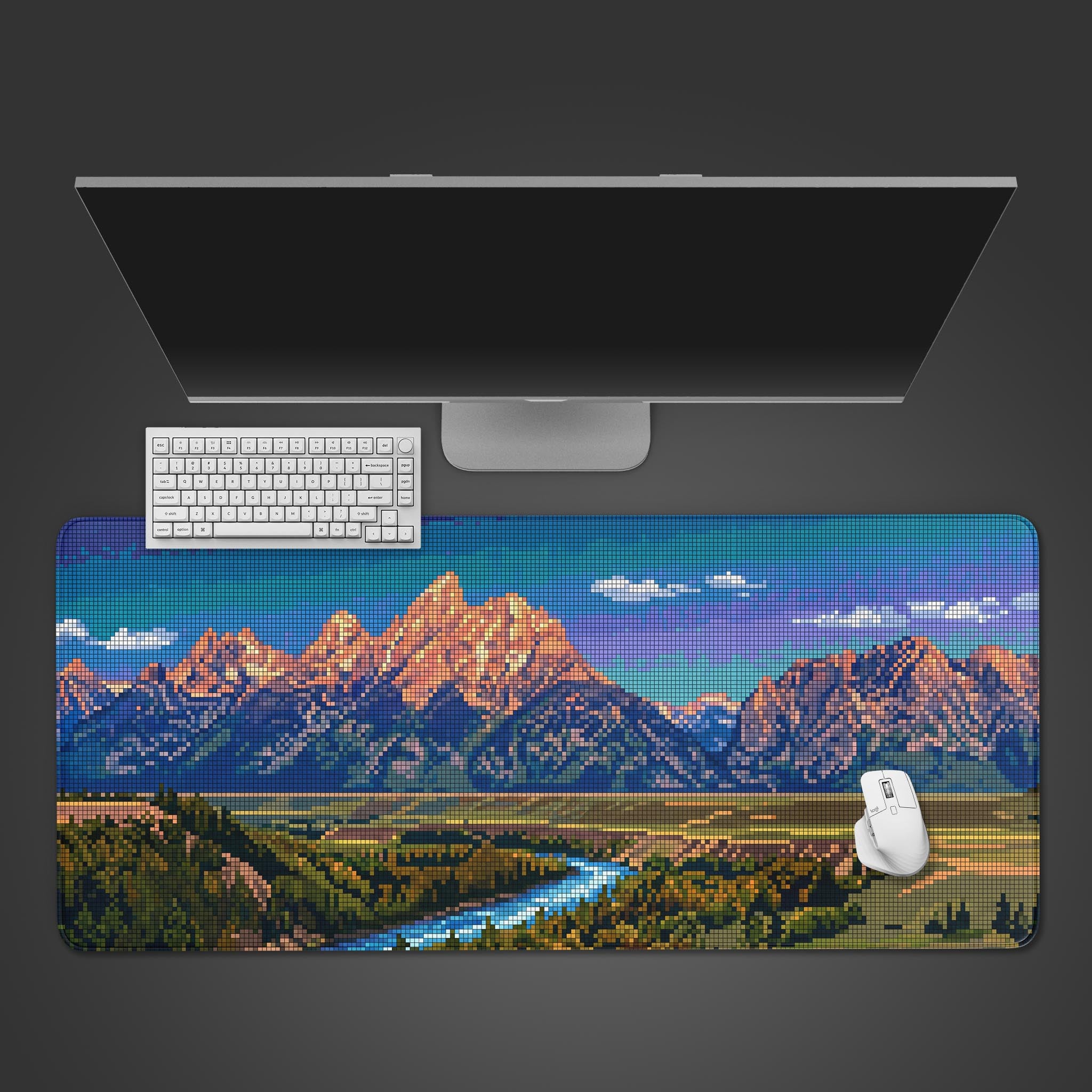 8-Bit Alpenglow – Gaming Desk Mat, XL Pixel Art Mouse Pad, Retro