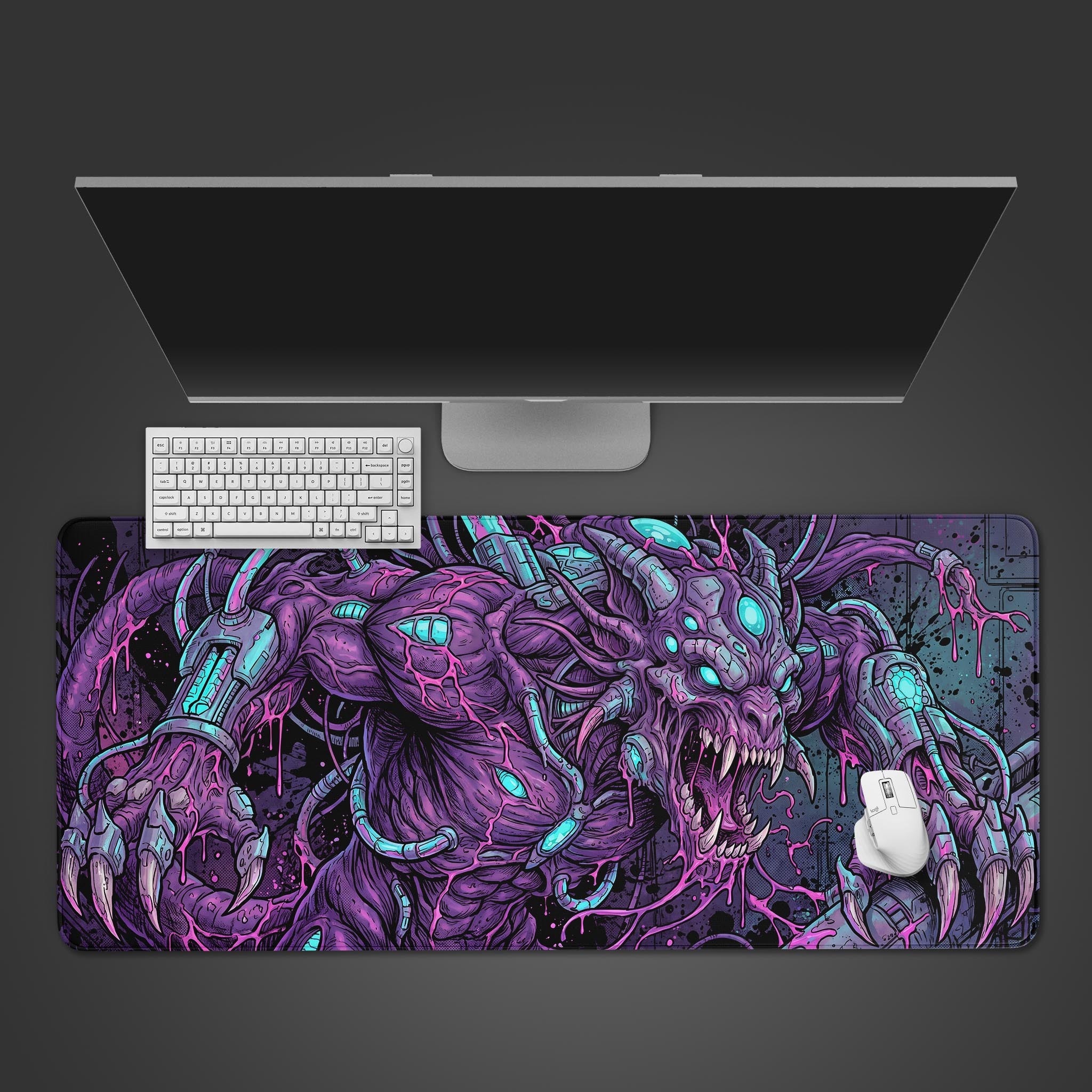 Midnight Lavender Starry Night – Artistic Desk Mat, XL Mouse Pad