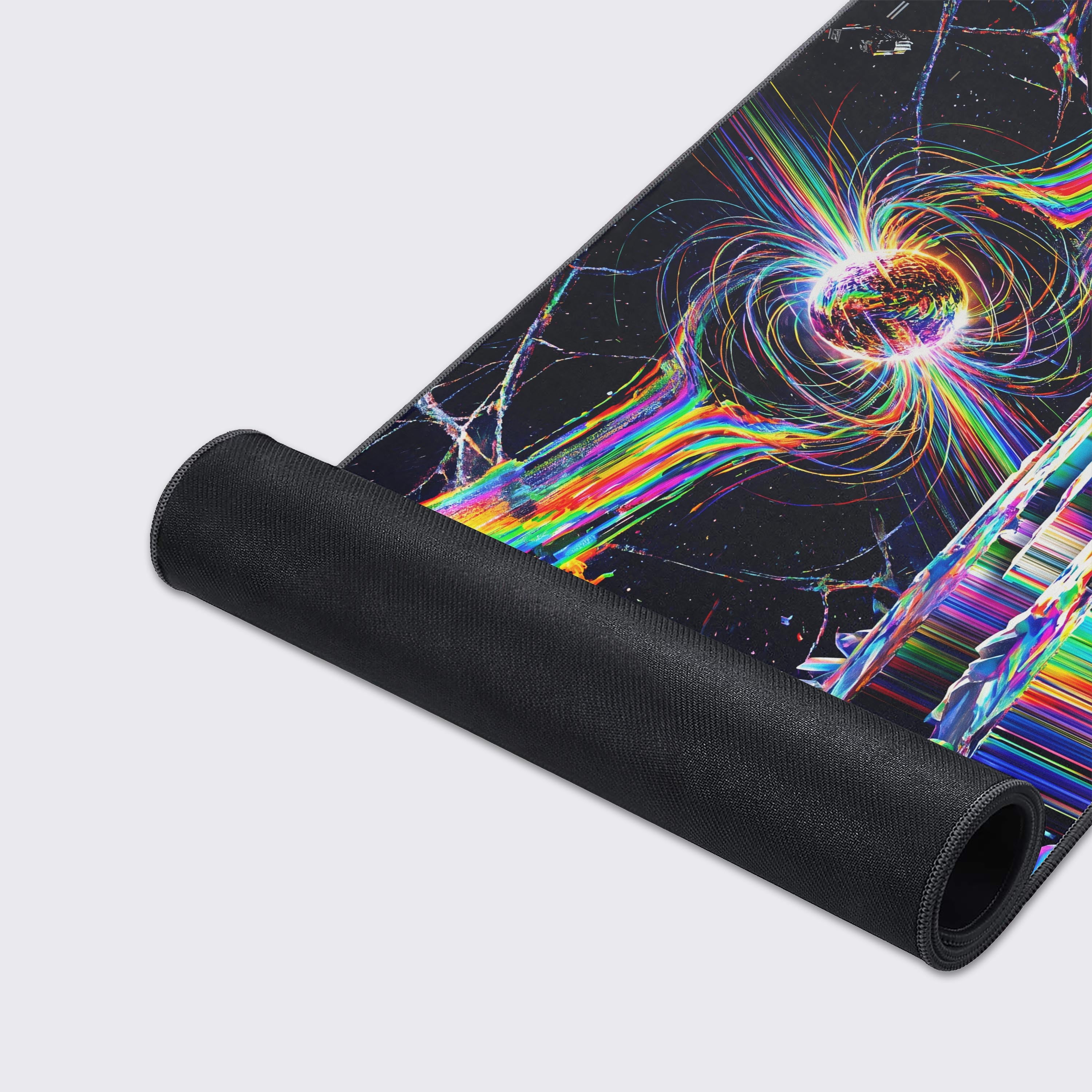Waterproof and easy to clean surface of the Chromatic Singularity gaming mouse pad