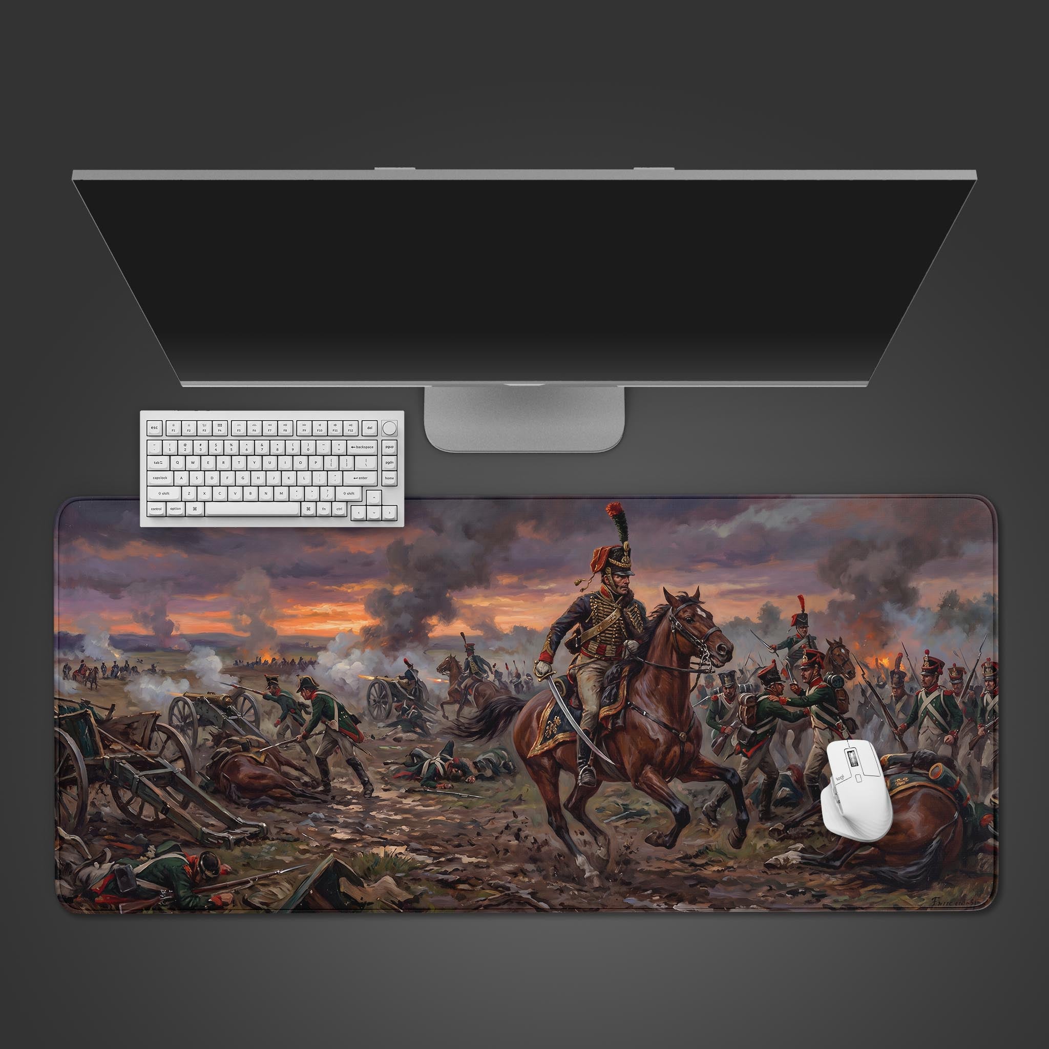 Cavalry Charge historical battle painting desk mat
