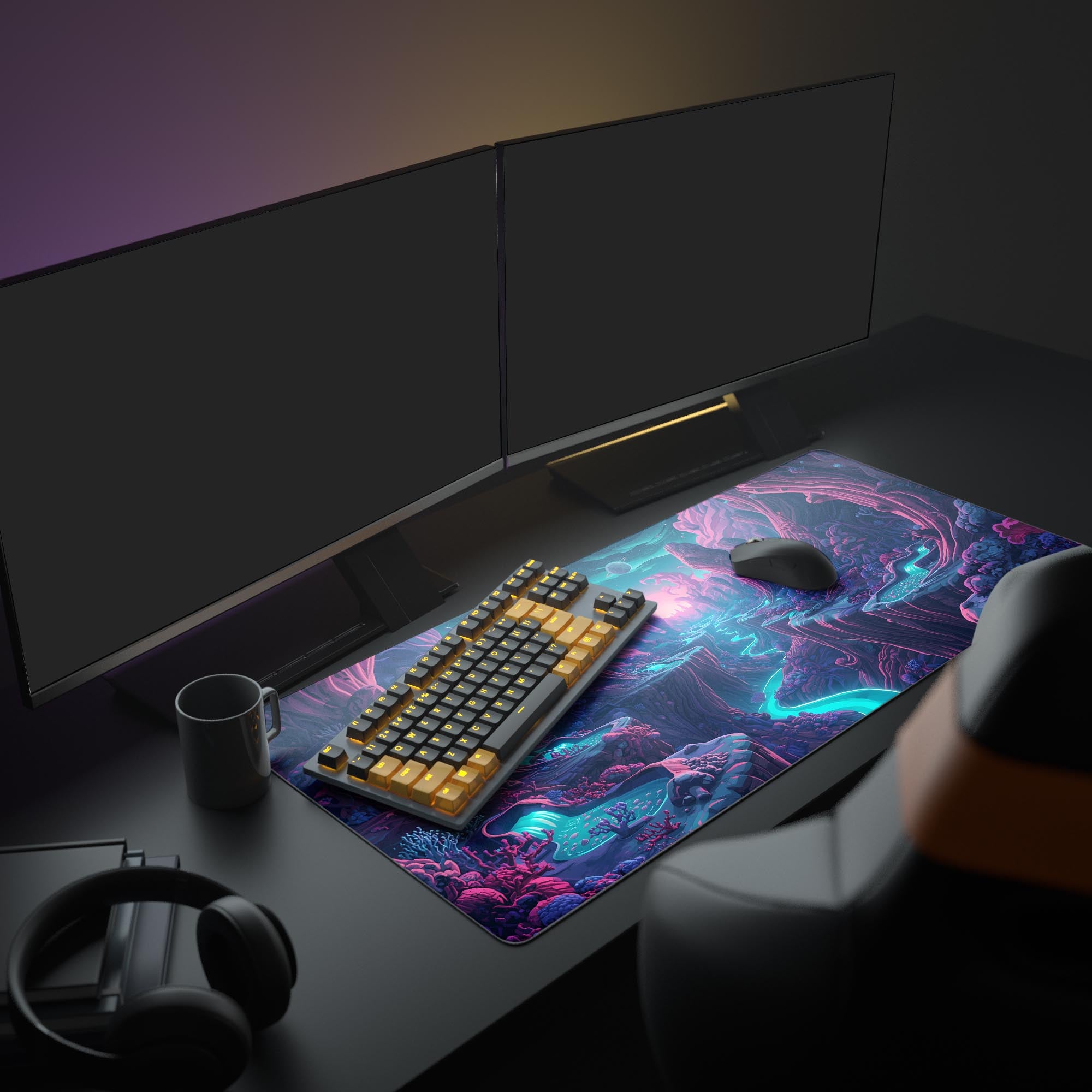 Celestial Valley – Gaming Desk Mat, XL Mouse Pad, Alien Planet