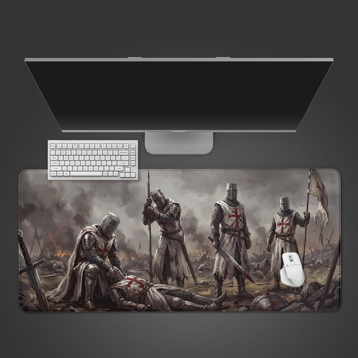 Crusader Knight Desk Mat - Dark Epic Medieval Mouse Pad – Epic Design Pads