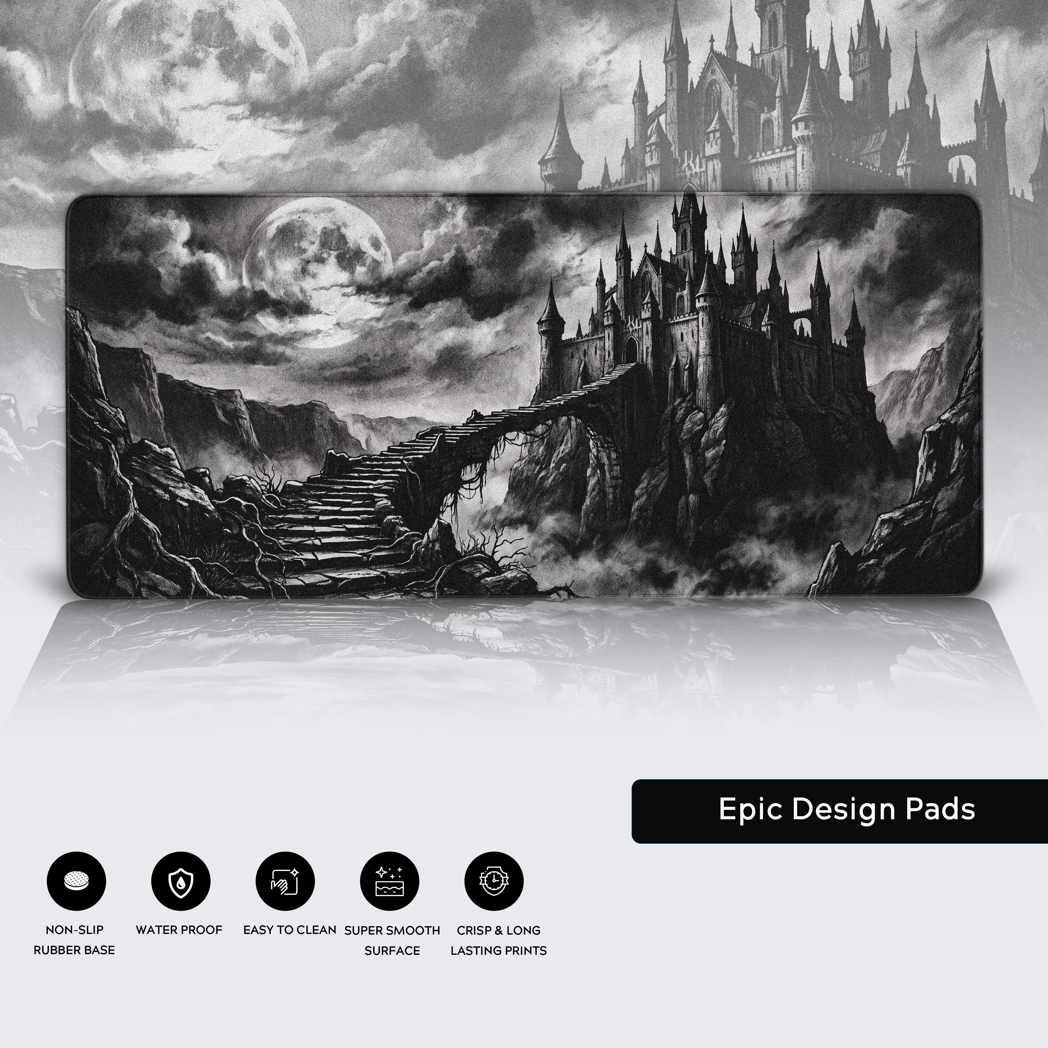 Dark Castle Desk Mat - Gothic Moonlit Fantasy – Epic Design Pads