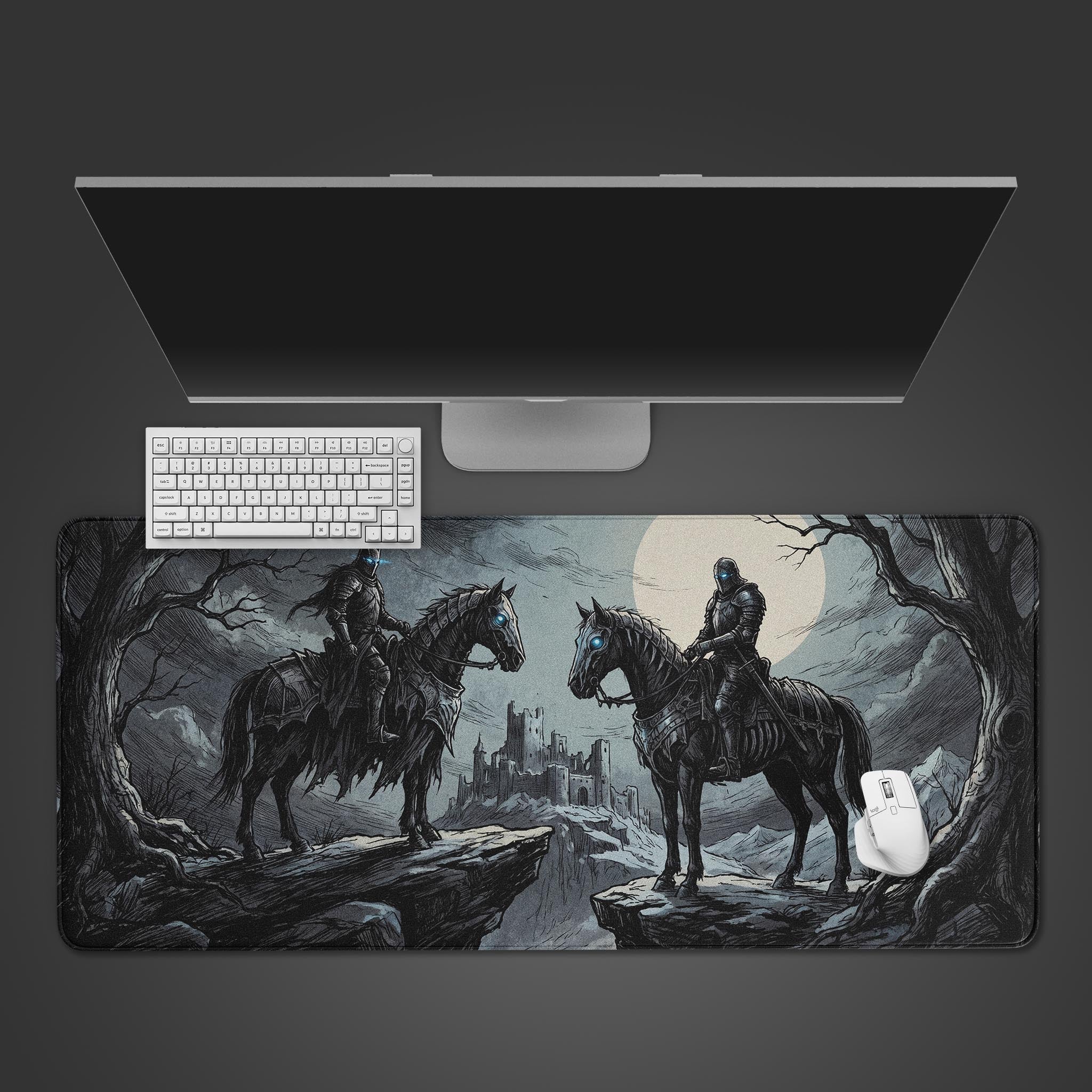 Pixel Citadel – Dark Fantasy Desk Mat, XL Retro Gaming Mouse Pad