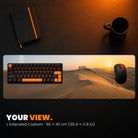 L Extended Custom Desk Pad - example: a photo of desert dunes at sunset