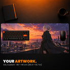 XXL Custom Gaming Desk Pad - example: anime-style digital art