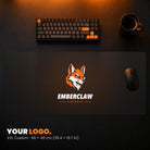 XXL Custom Gaming Desk Pad - example: an esports team's fox logo in the middle of the pad