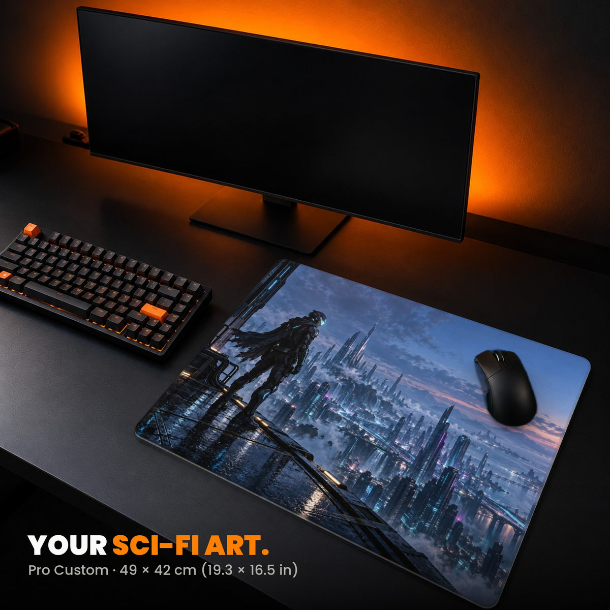 Pro Custom Gaming Mouse Pad - example: a sci-fi painting