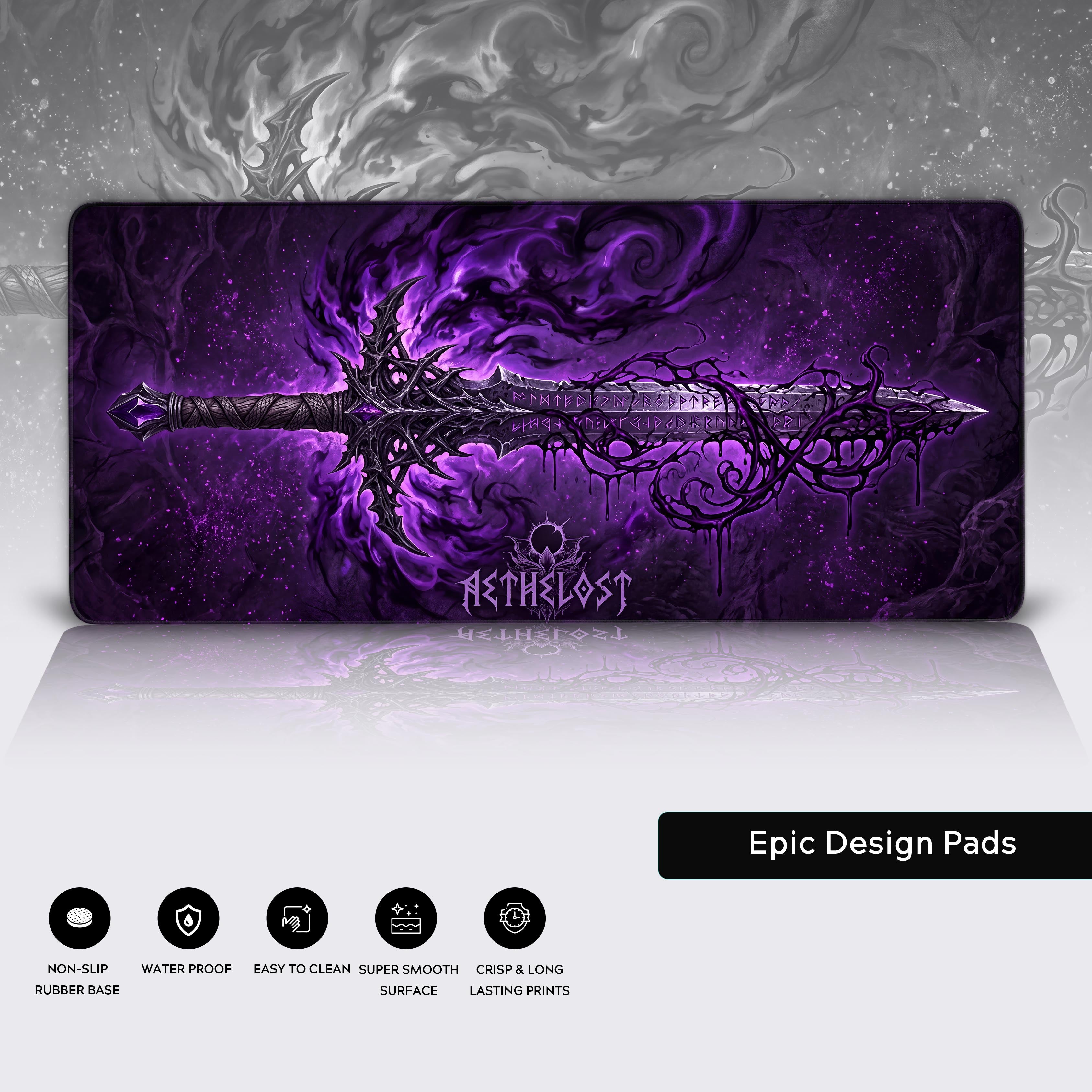 Fantasy Sword Desk Mat - Dark Gothic RPG Mouse Pad – Epic Design Pads