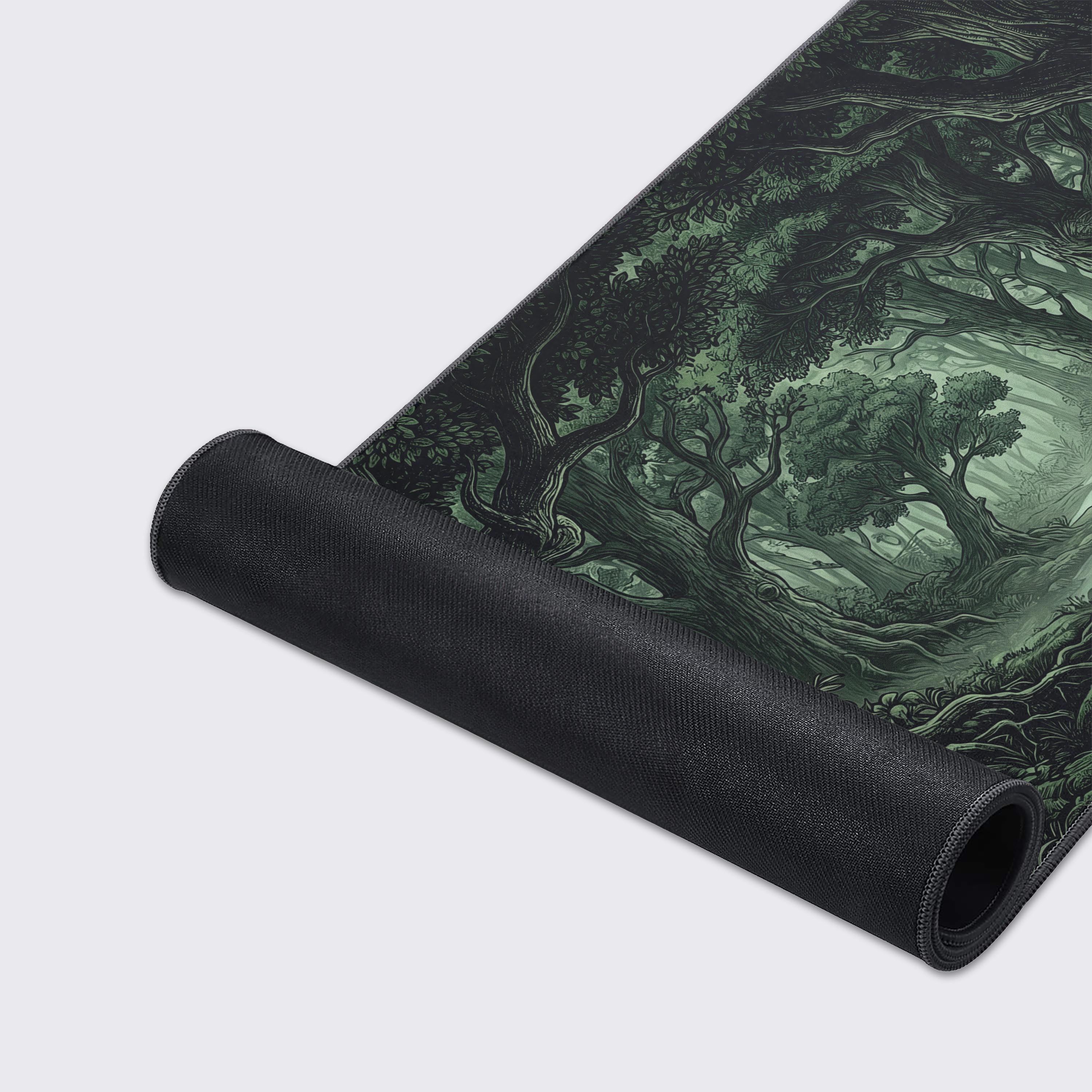 Green and black enchanted forest aesthetic workspace pad