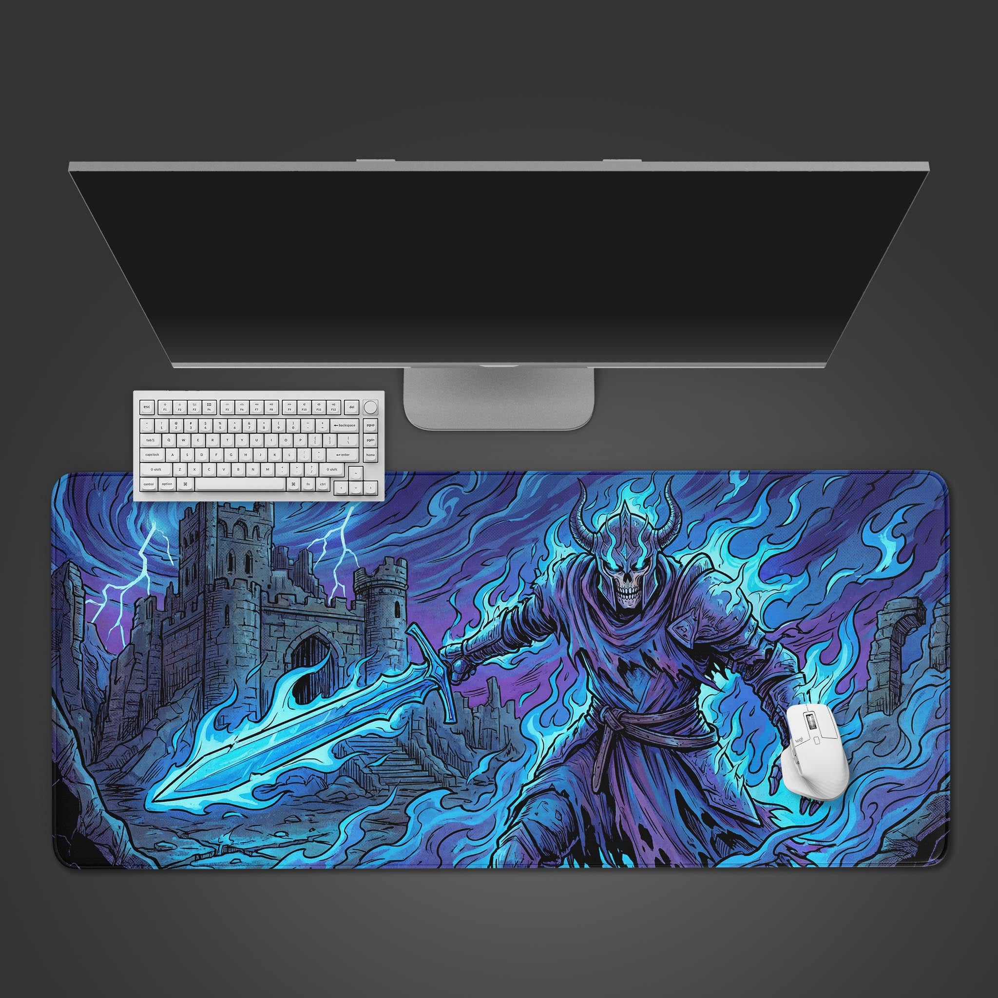 Infernal Rise Phoenix – Gaming Desk Mat, XL Mouse Pad, Dark