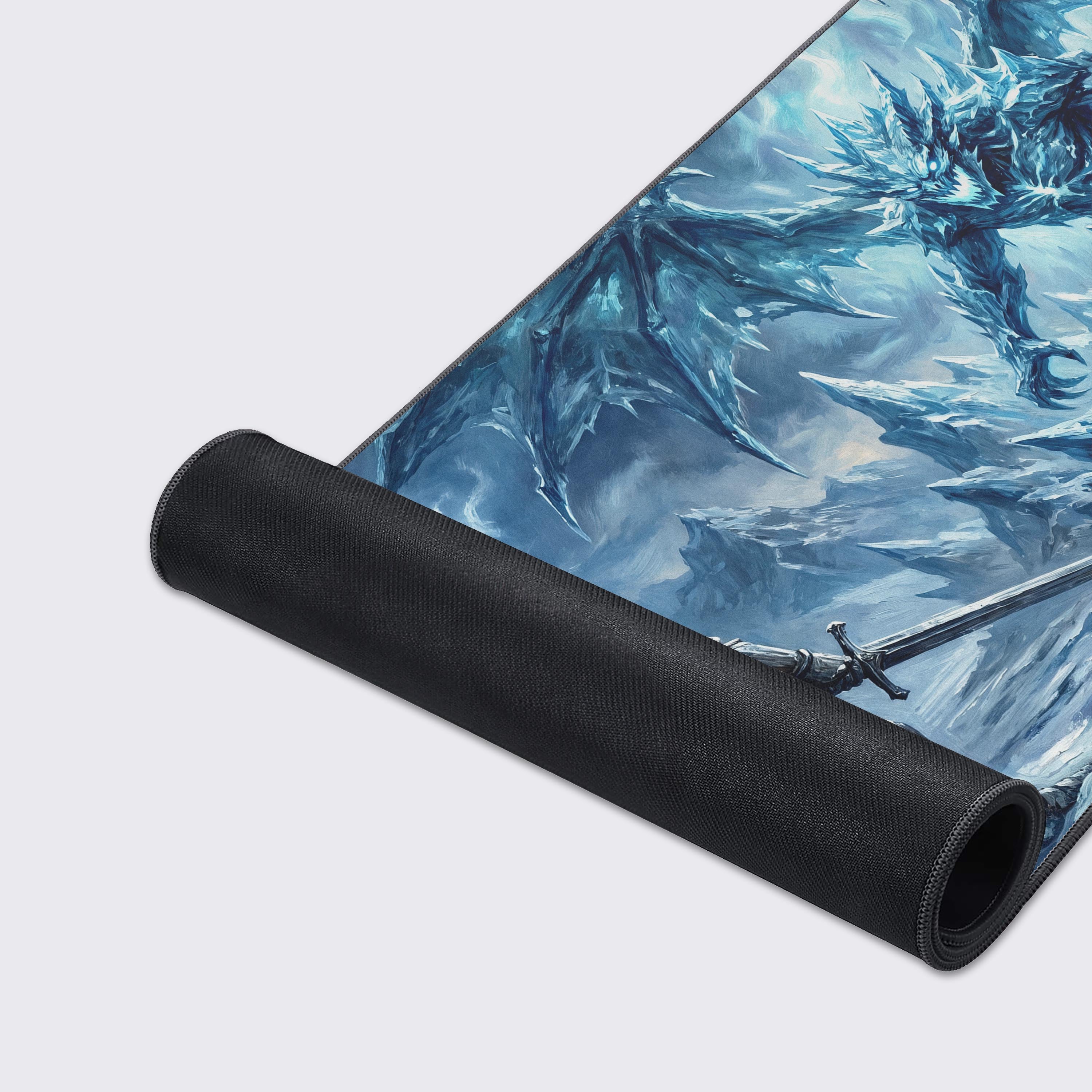 Waterproof, non-slip, and easy to clean feature icons for the fantasy desk mat