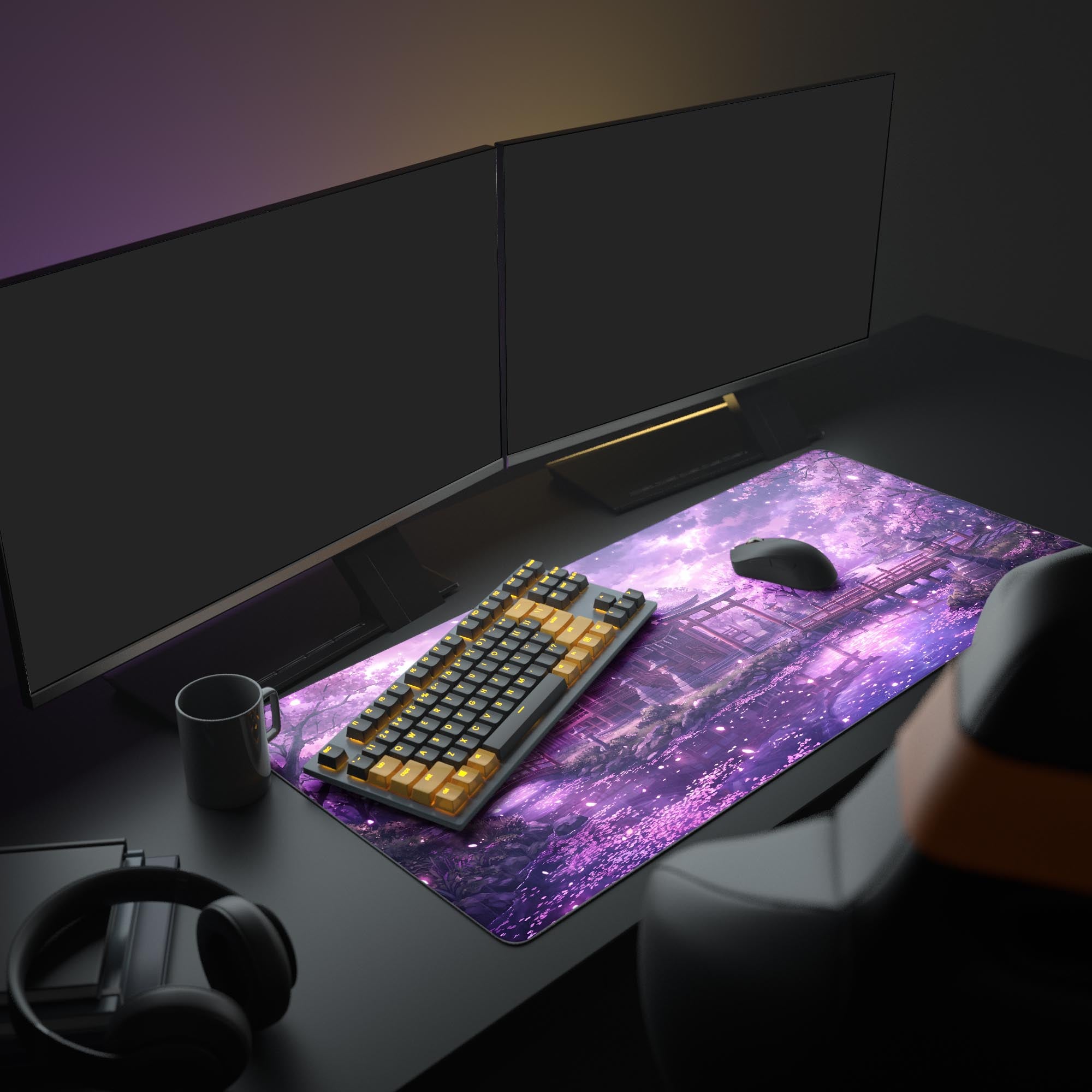 Japanese Shrine XL Desk Mat - Purple Sakura Fantasy – Epic Design Pads