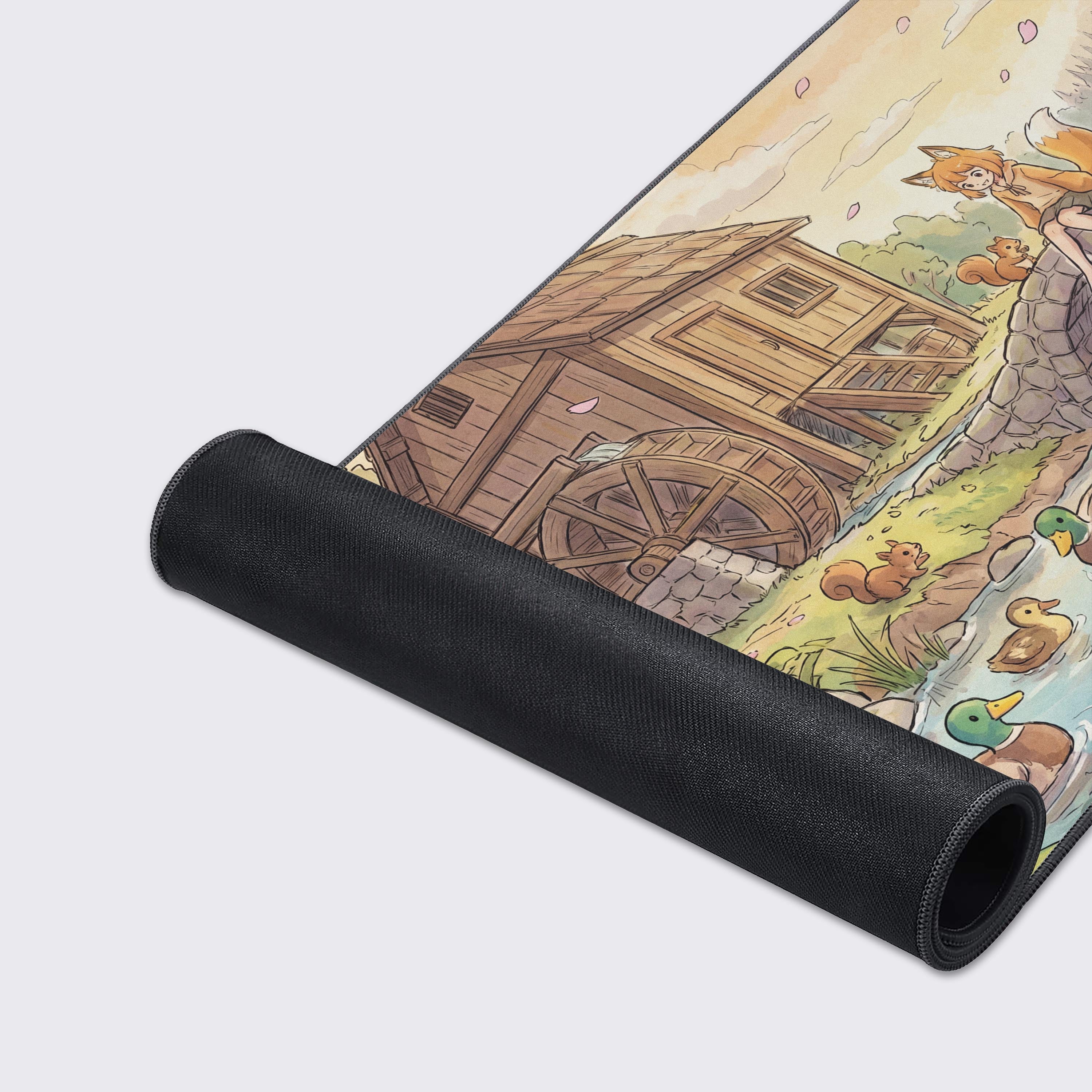 Waterproof, anti-slip, and easy to clean feature icons for the Kitsune XL desk mat