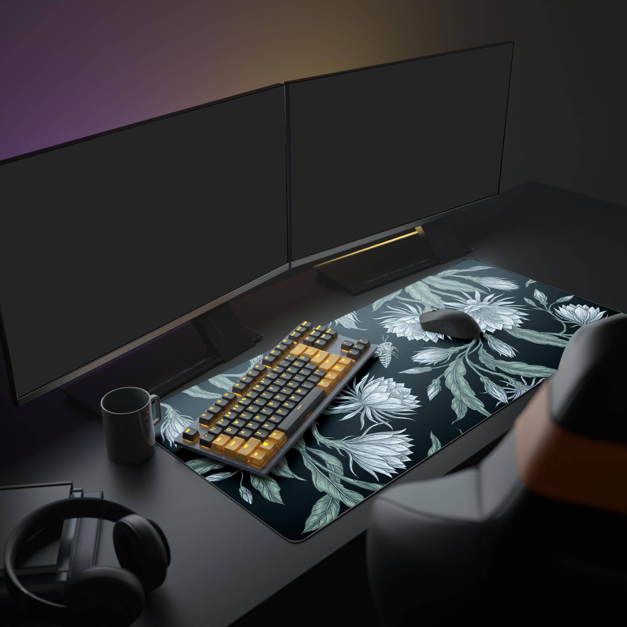 Close-up of the crisp, long-lasting print showing intricate line art details of the moth and botanical leaves.