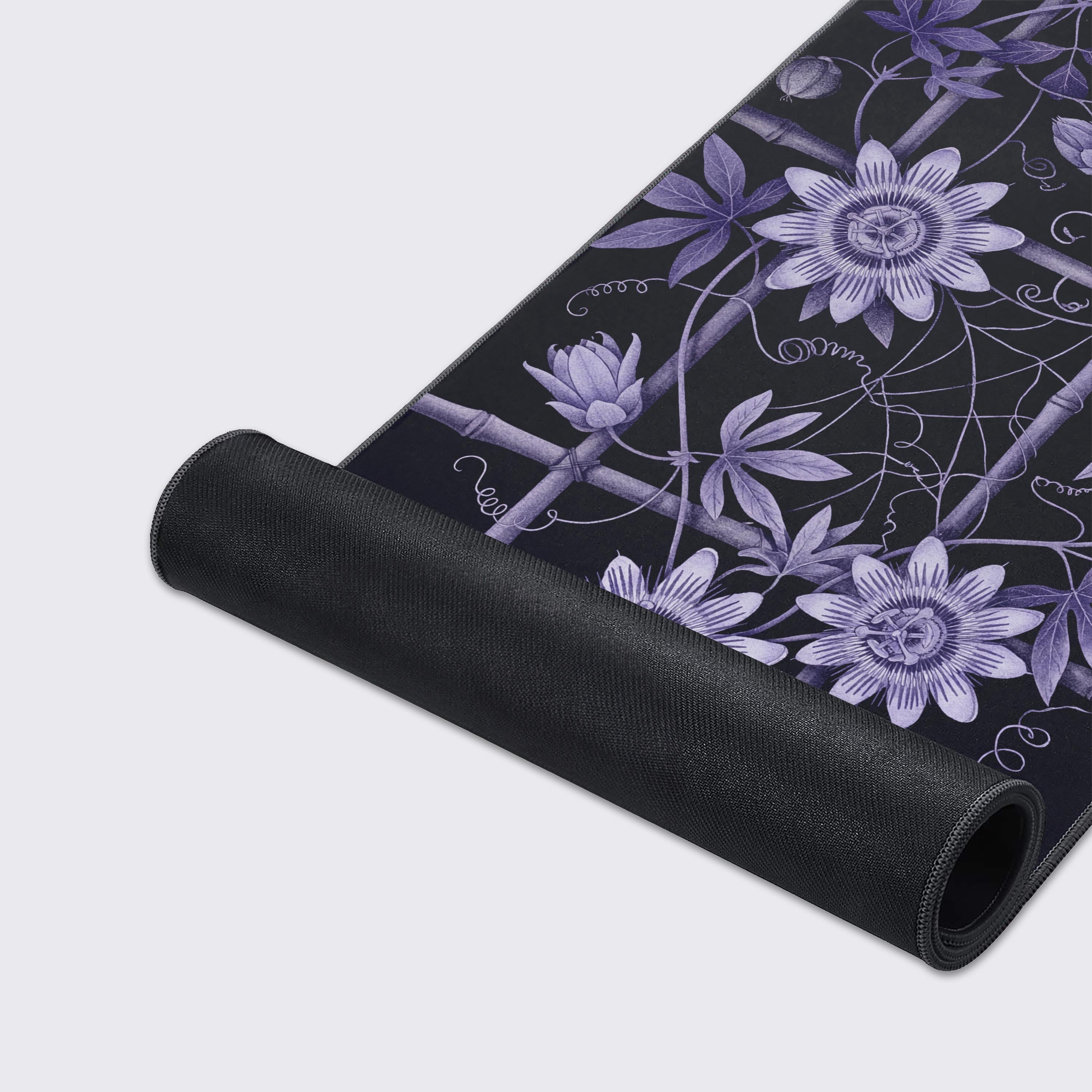 Close-up highlighting the crisp, long-lasting prints and fine-line etching style of the floral desk accessory.