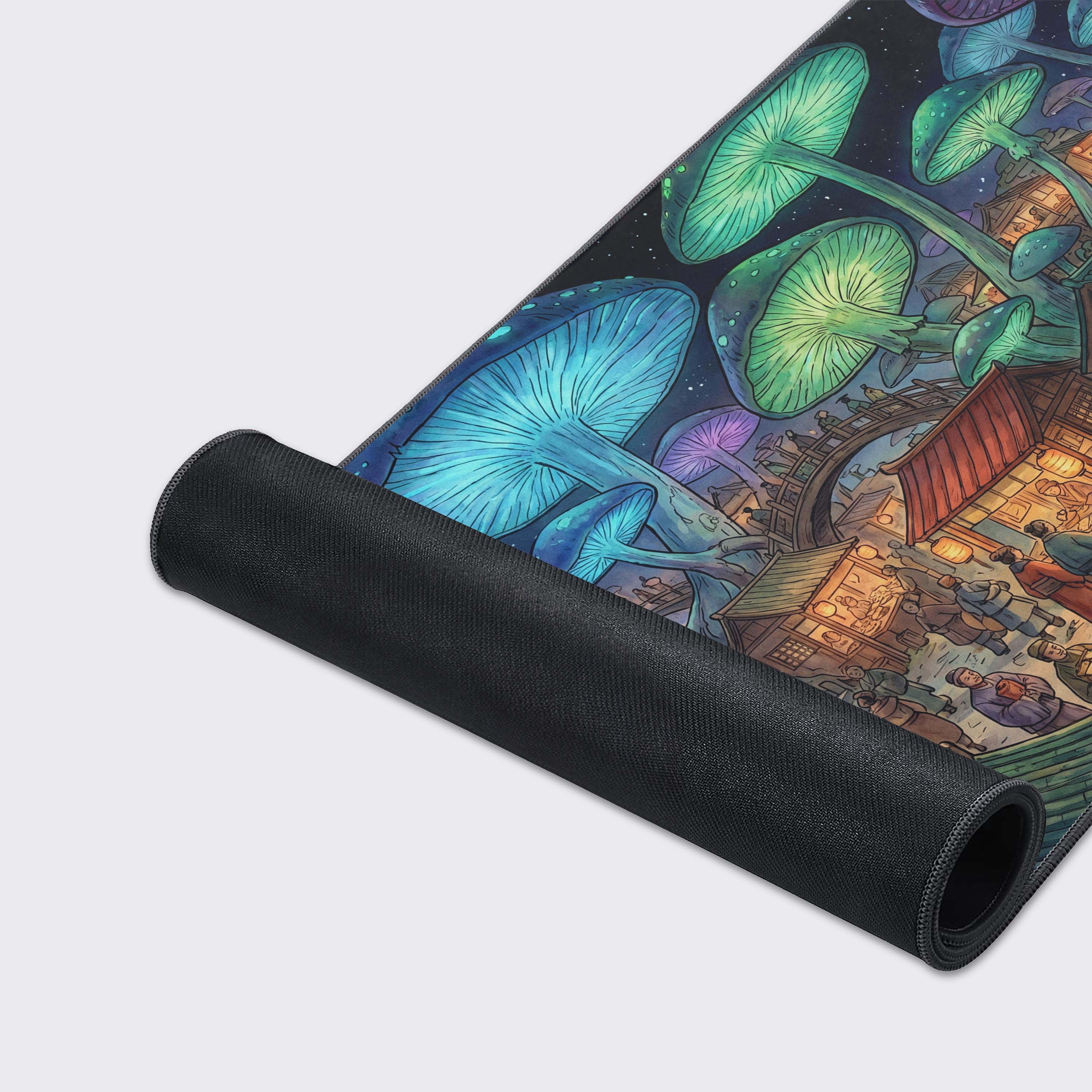 Epic Design Pads gaming mouse pad icons showing non-slip base, waterproof, easy to clean, smooth surface, and crisp prints.