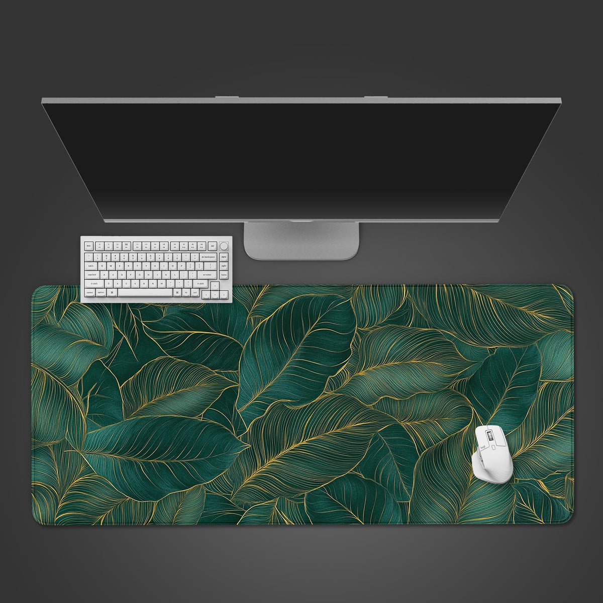 Nature Green Desk Pad, Tropical Leaf Desk Mat, Art Nouveau Botanical ...