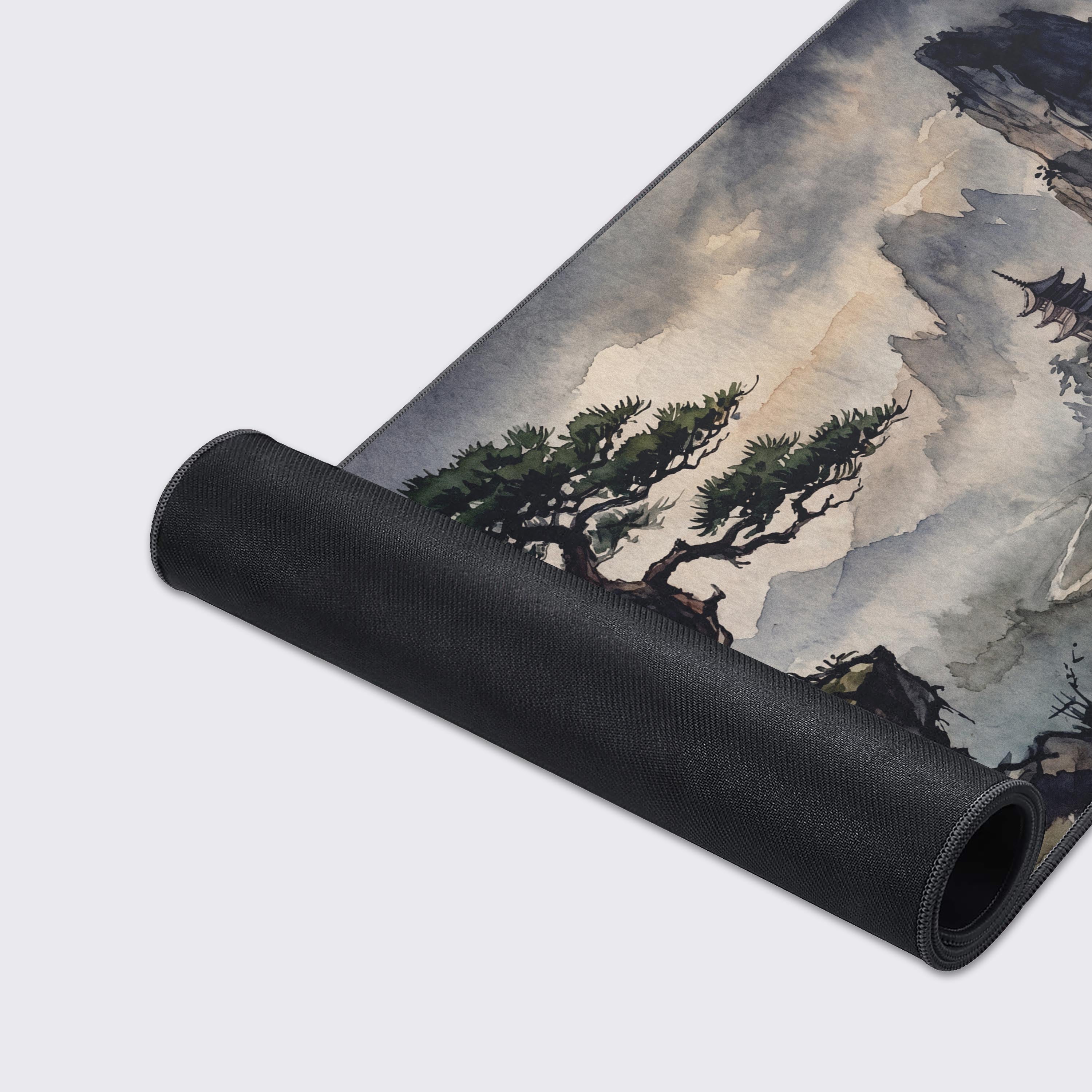 Feature icons highlighting non-slip rubber base, waterproof, easy to clean, and smooth surface