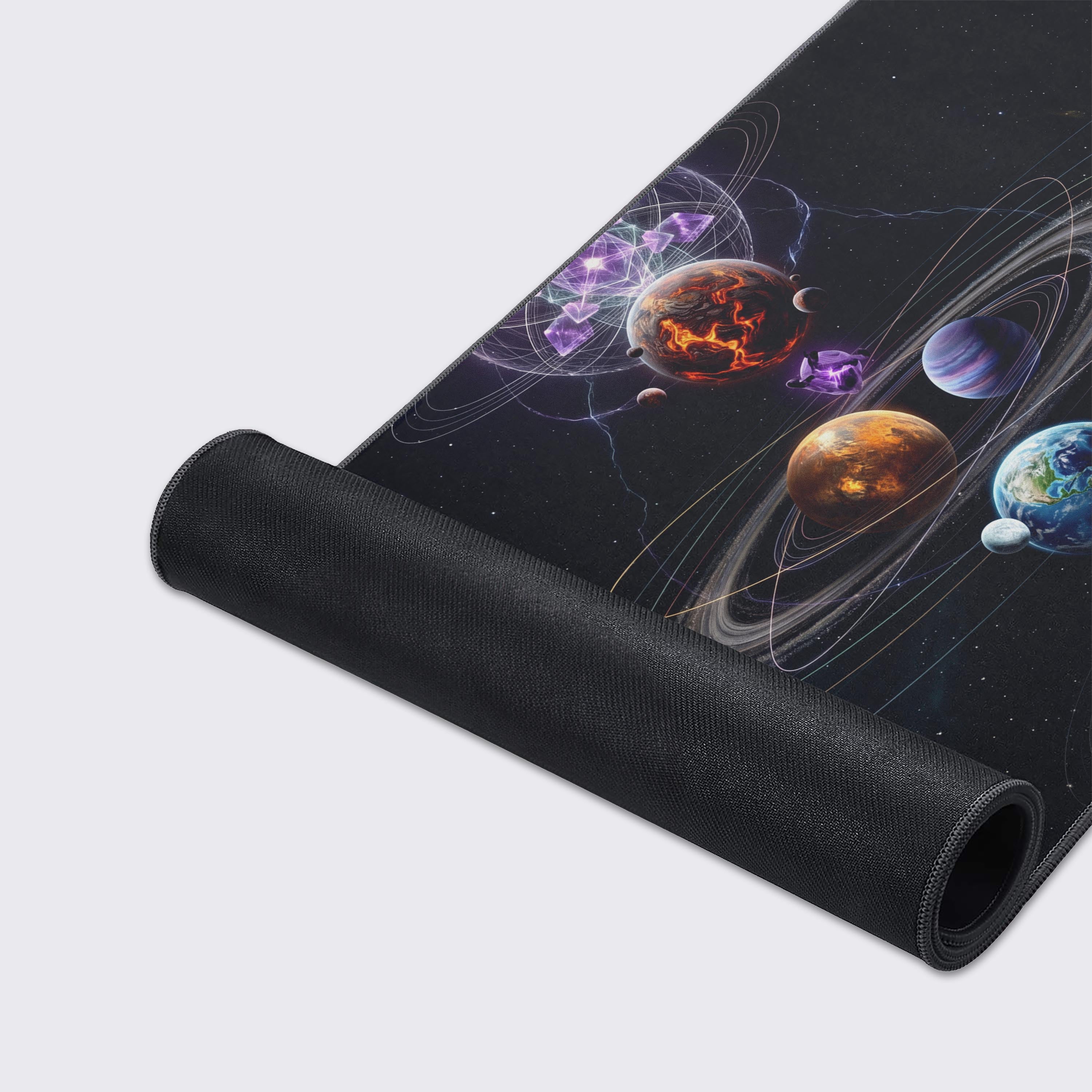 High-quality space aesthetic desk mat highlighting waterproof and non-slip features