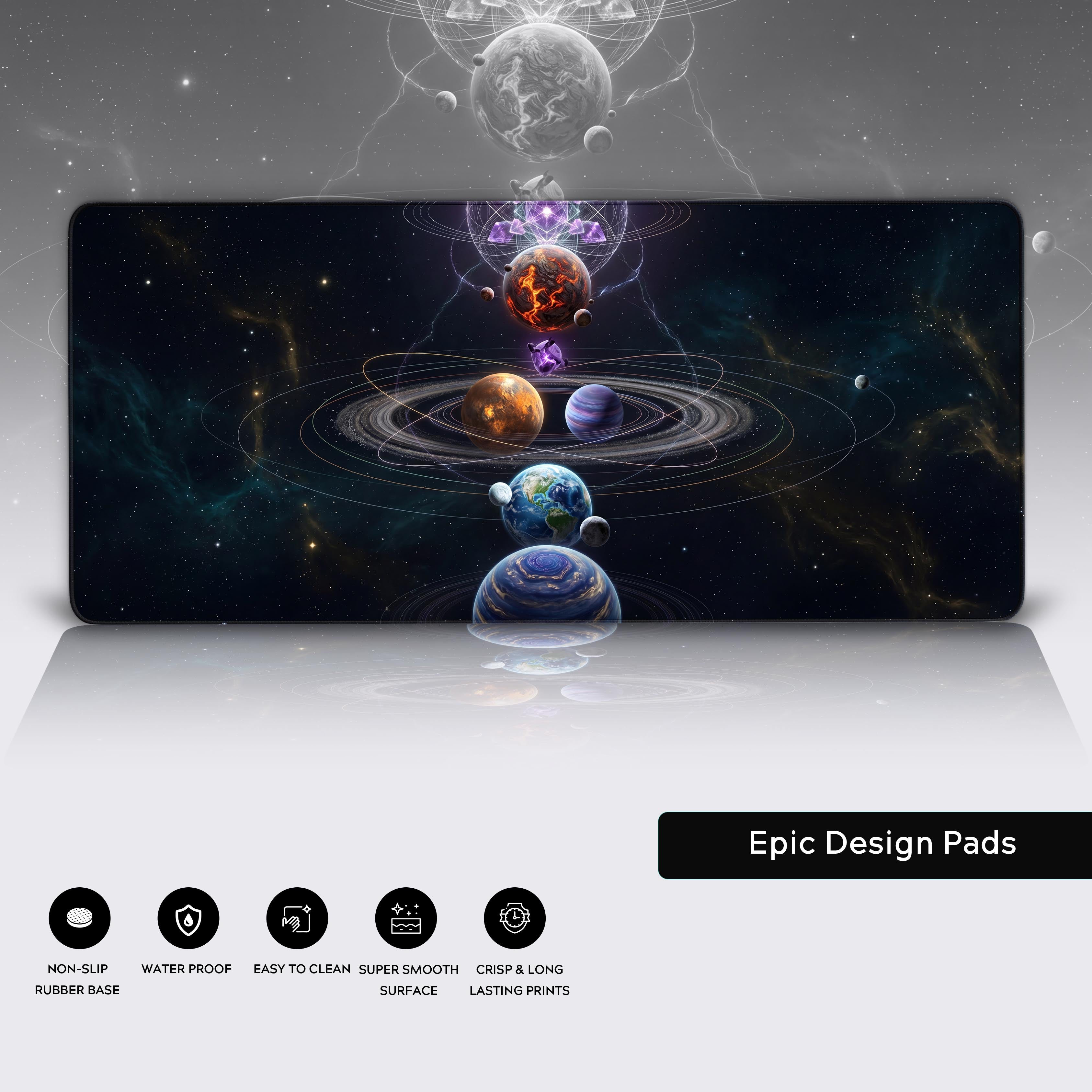 Interstellar galaxy gaming mouse pad perfect for sci-fi desk setups