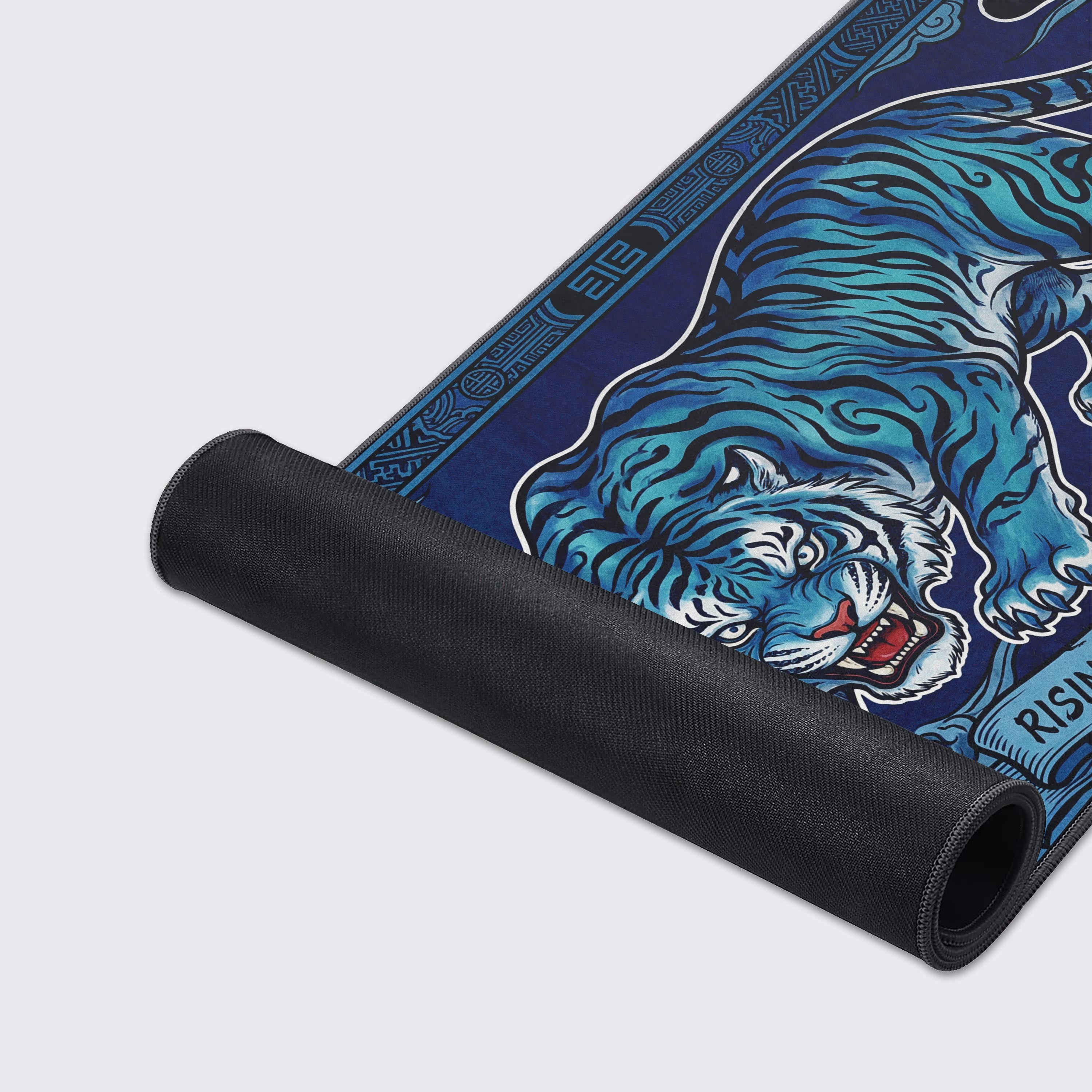 Rising Tiger Blue Desk Mat | Traditional Gaming Mouse Pad – Epic