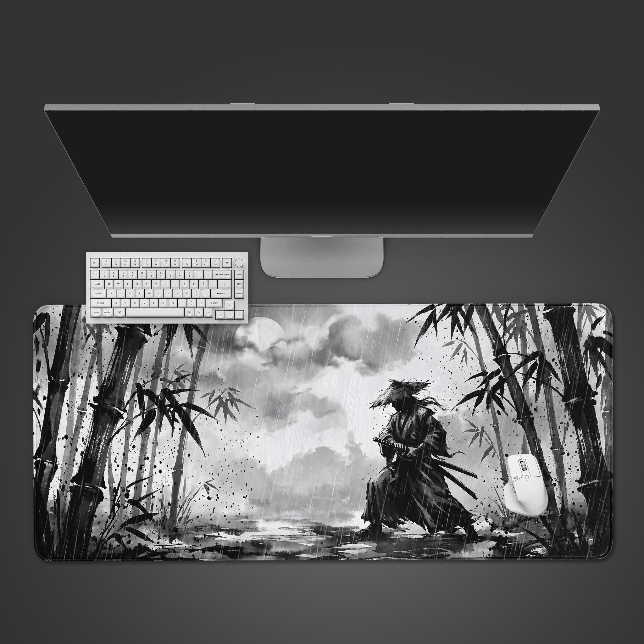 Samurai Desk Mat - Japanese Ink Wash Art – Epic Design Pads