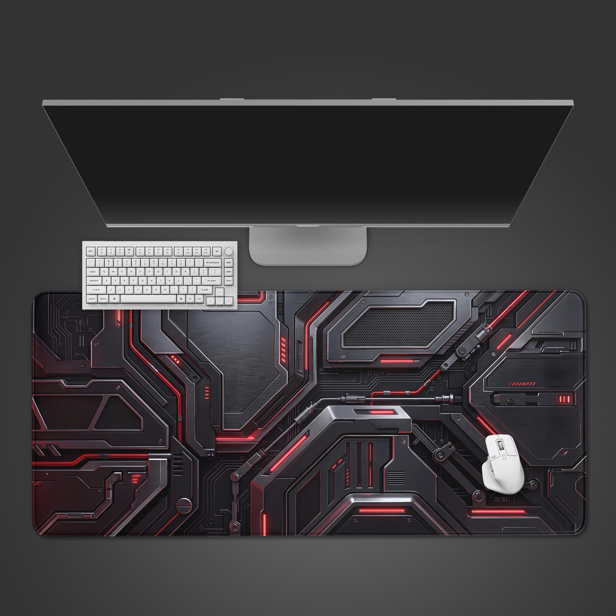 Gothic Desk Mat – Reaper's Moon Design, XL Gaming Mousepad, Dark