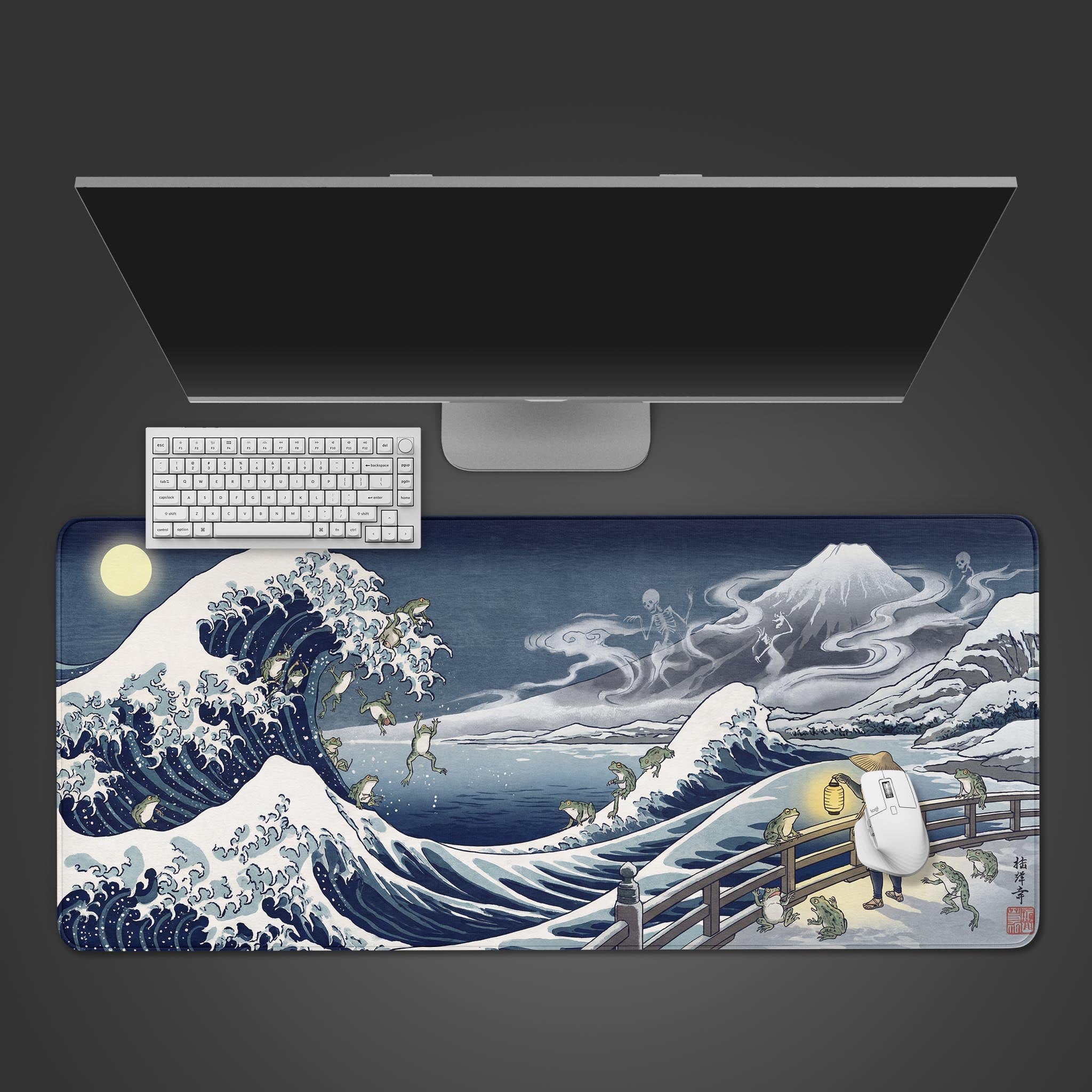 Spectral Great Wave – Japanese Art Gaming Desk Mat, XL Ukiyo-e
