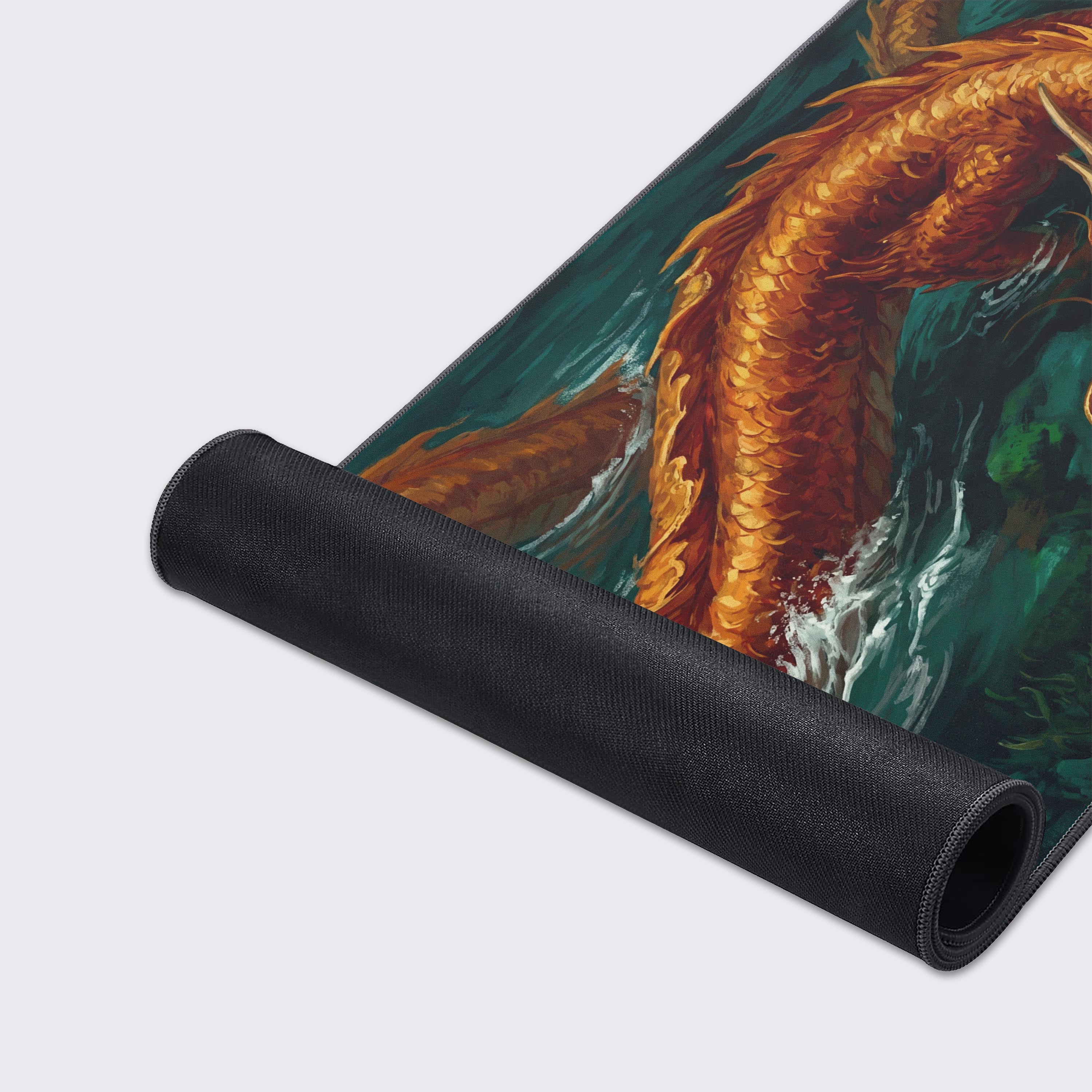 Water dragon gaming mousepad demonstrating its smooth, waterproof surface