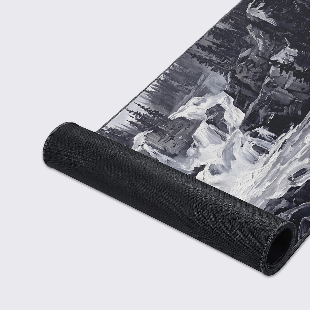 Product feature icons indicating non-slip base, water-resistant surface, and long-lasting prints.