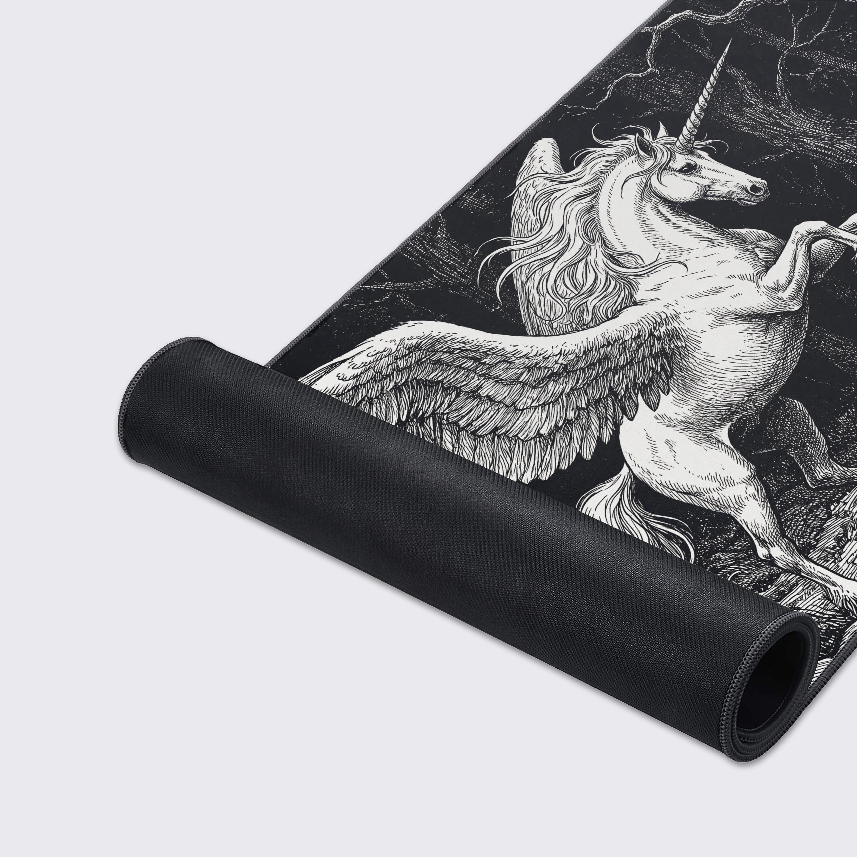 Detailed view of the crisp, high-contrast ink style printing and smooth surface texture.