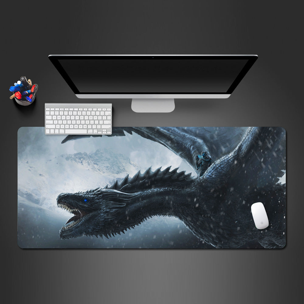 epic knight dragon gaming desk mat, dragon desk mat, dragon large mouse pad, high quality best selling dragon large keyboard and mouse mat