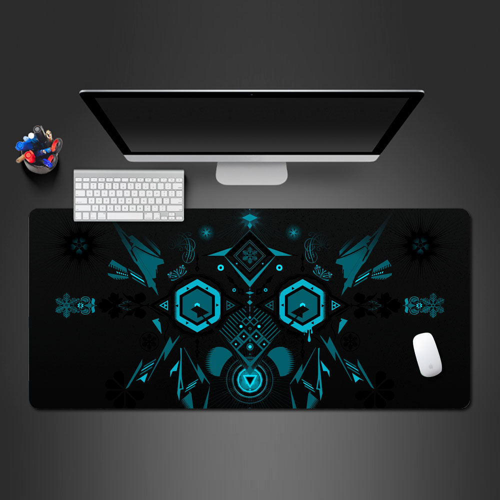 cerulean office desk mat, abstract large desk pad for office, premium desk pad with design for office, best office mouse pad