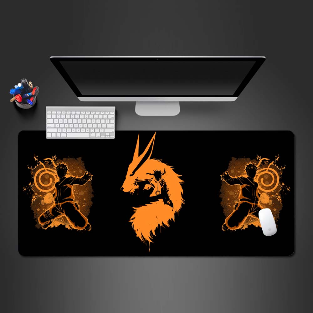 naruto abstract minimalist design desk mat, naruto minimal mouse pad, best naruto anime gaming large mouse pad, naruto design setup pc gaming desk pad