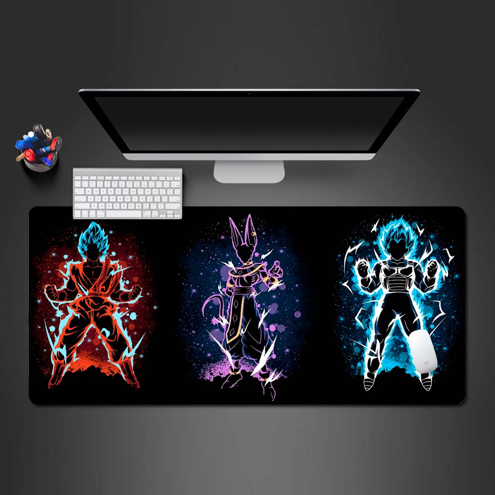 Beerus Anime Pad - Black Edition, Japanese Mousepad, Japanese Desk mat, XXL Desk Mat, Mouse pad, Extended Mousepad, Anime Mouse Pad, Custom Design Mousepad  Water resistant, Non Spill, Water Proof, Clean, Organize Workspace, 