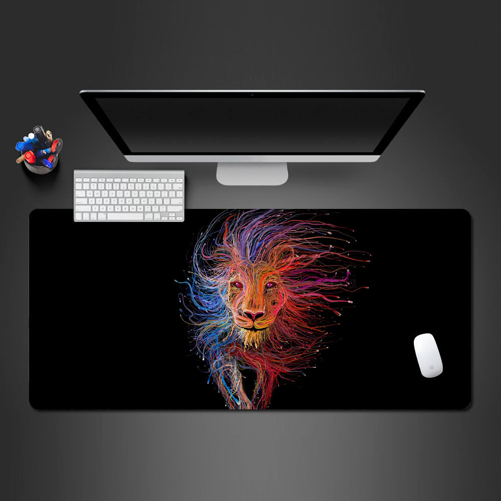 abstract lion design desk mat, lion desk mat, desk pad with lion design, best design desk mat for gaming, lion mouse pad
