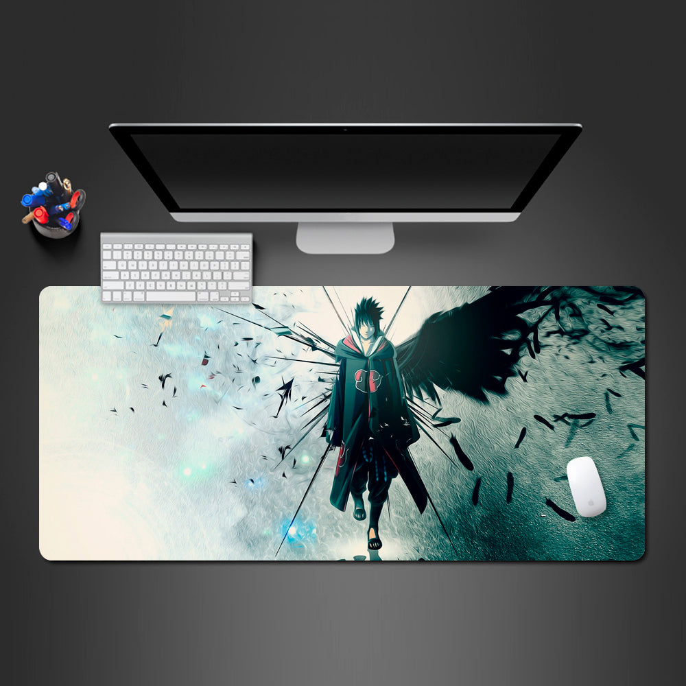 sasuke desk mat, sasuke large gaming desk pad, sasuke naruto large mouse pad, sasuke keyboard and mouse mat