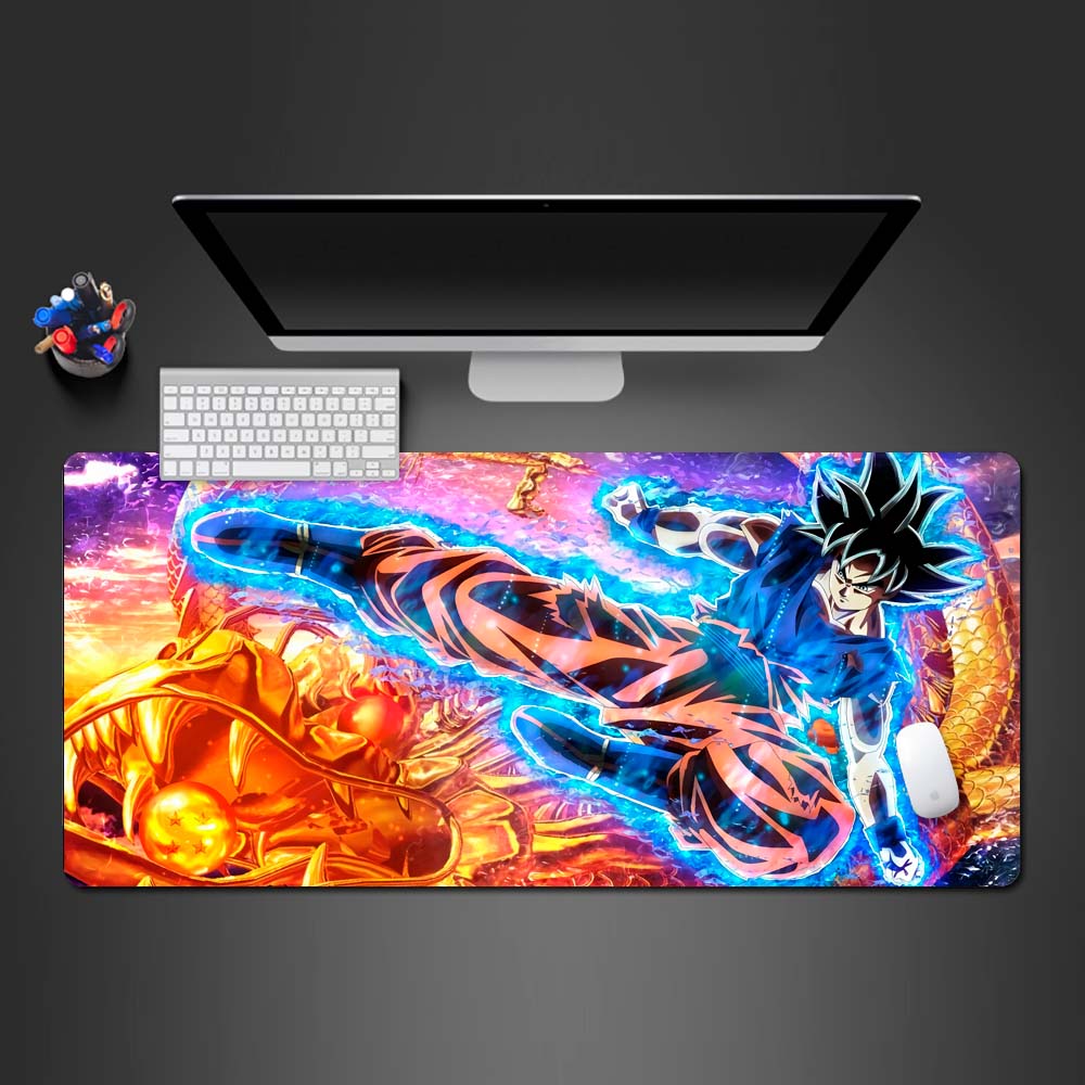 ultra instinct goku desk mat, kakarot large mouse pad, goku dragon ball super saijan UI god mouse pad, best goku large mouse pad
