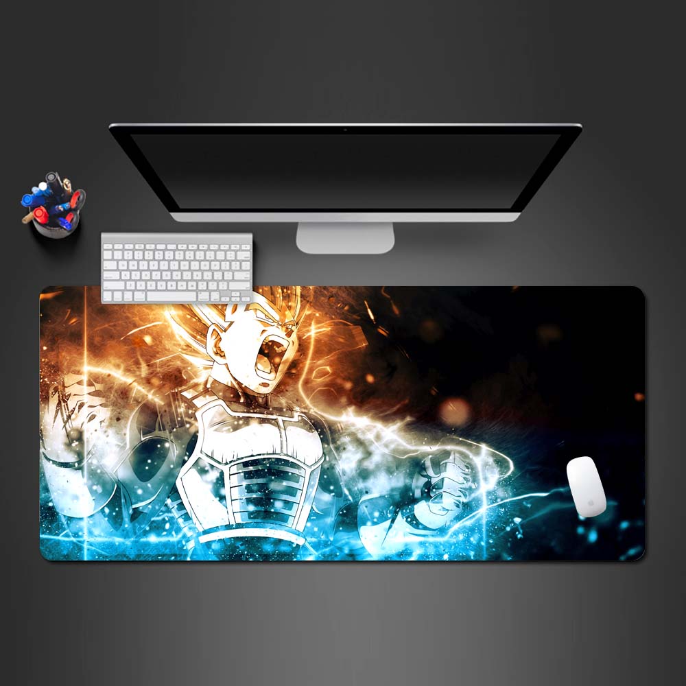 super saijan vegeta desk mat, dragon ball anime mouse pad, vegeta desk pad, vegeta mouse pad, vegeta super dragon ball z gaming large mouse pad
